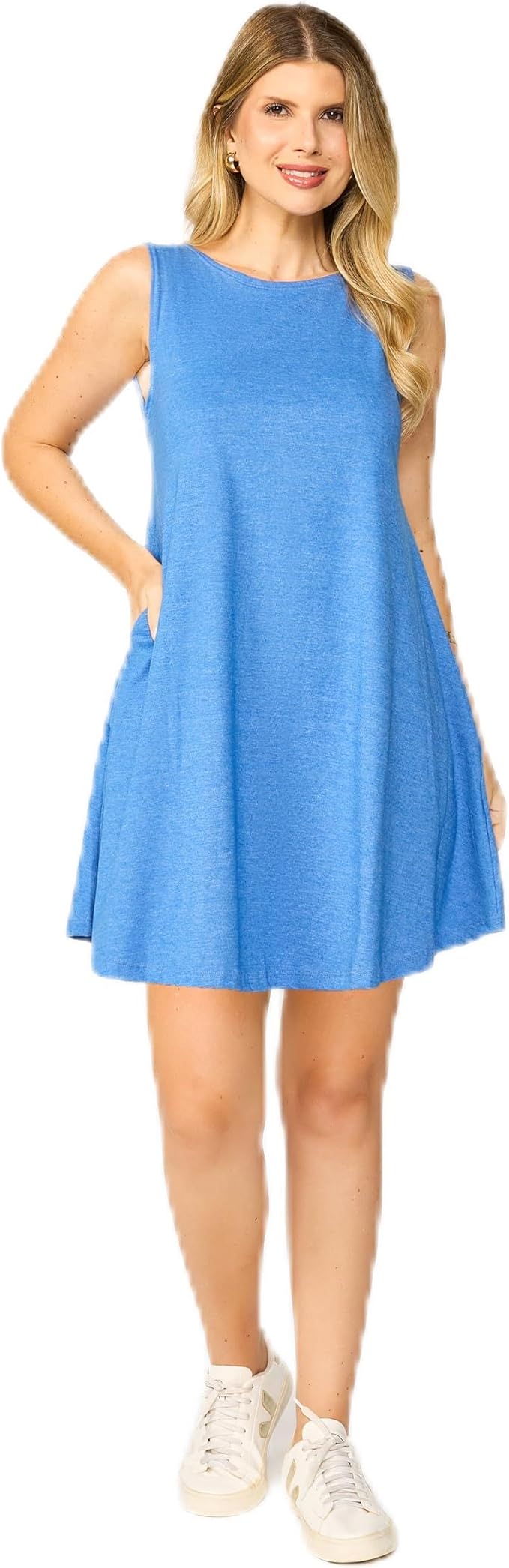 Vestido Regata Feminino, Algodão Casual com Bolsos Laterais Tribo Livre