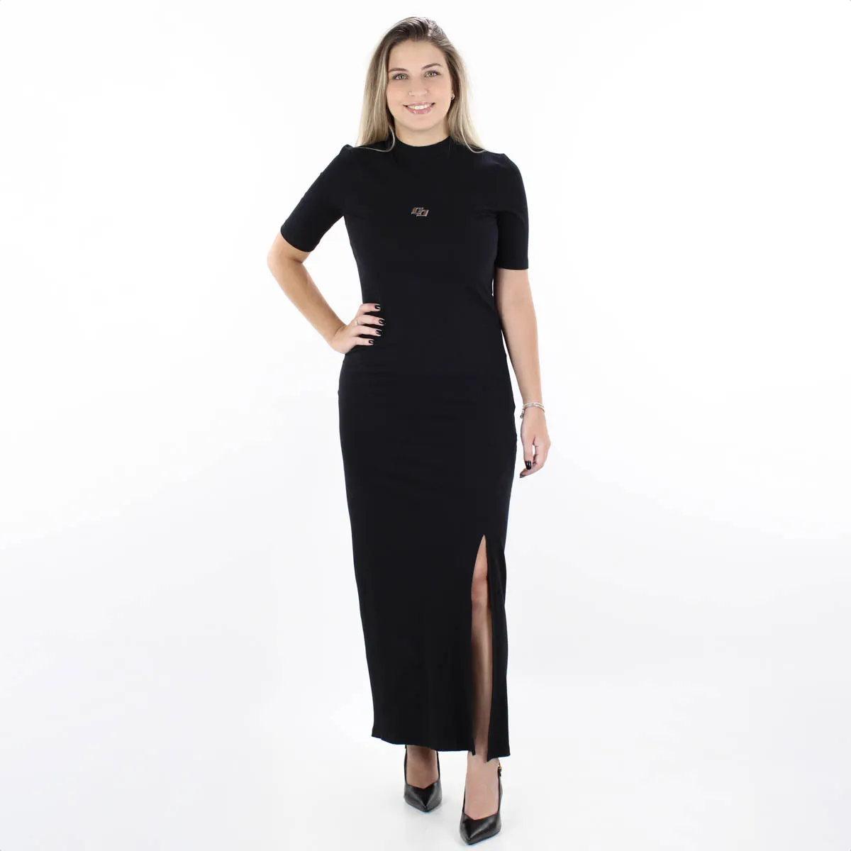 Vestido Tubinho Colcci Midi Justo Corpo Modelador Casual