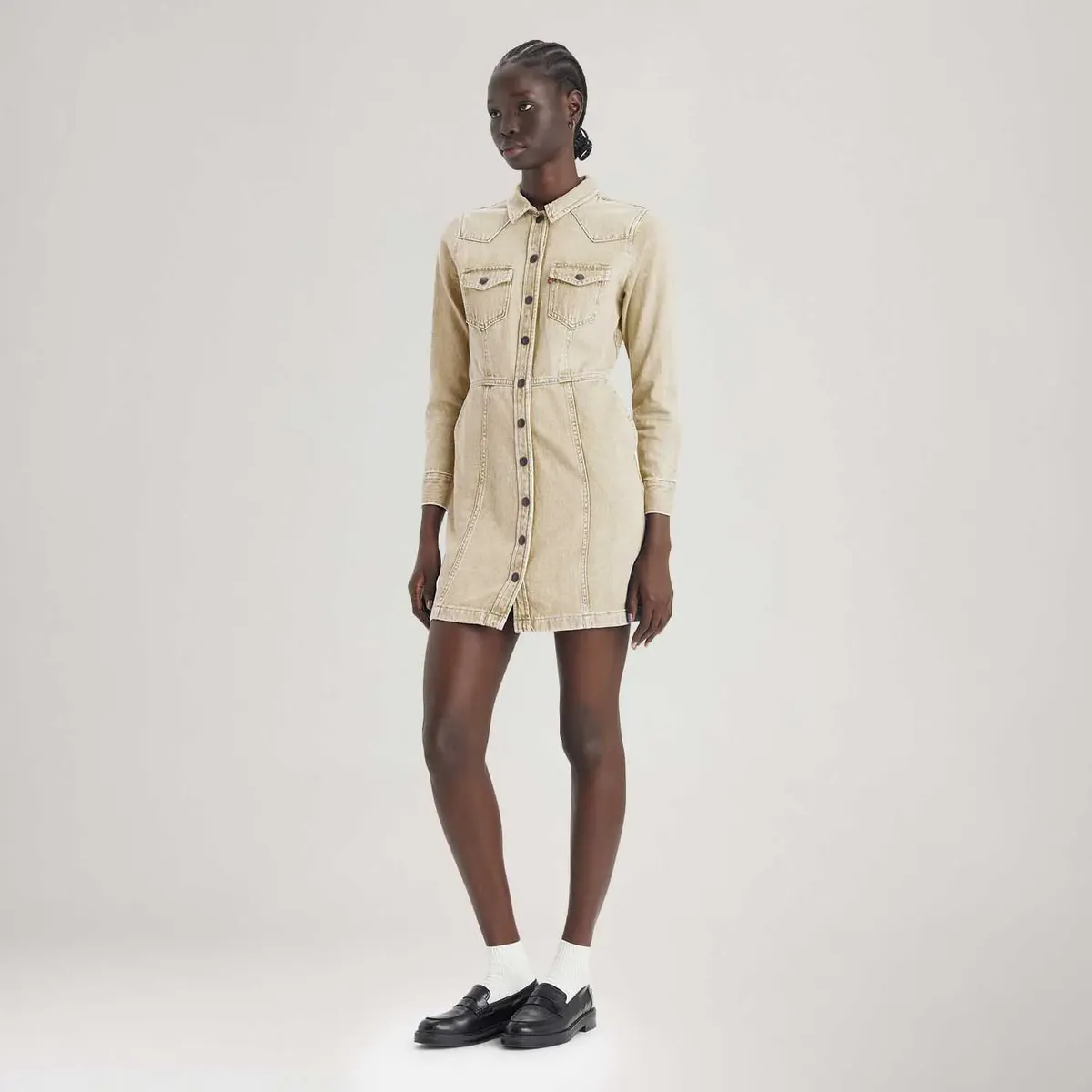 Vestido Jeans Levi's® Flynn Western Core Bege A75920002