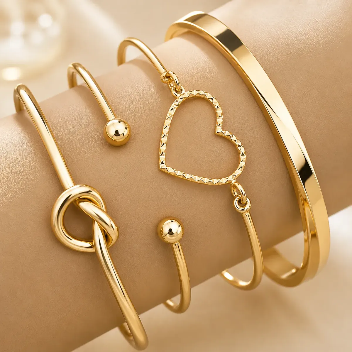 Pulseiras Femininas Douradas Troia Semijoias Polidas