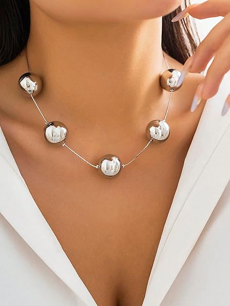 Conjunto de colar de pérolas, design delicado metálico e pérola, presente de joias com detalhes pretos longos