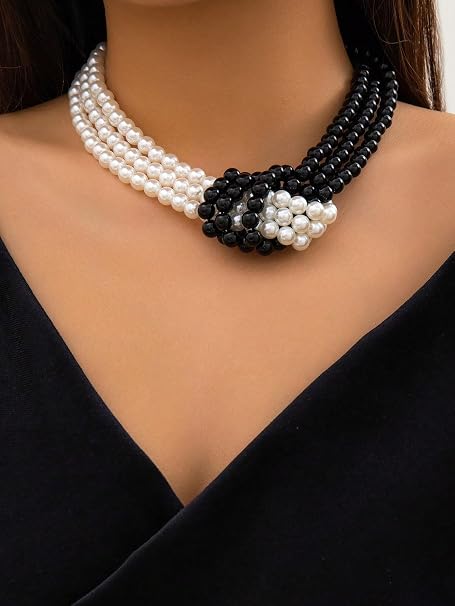 Conjunto de colar de pérolas delicado design El Jewelry para mulheres