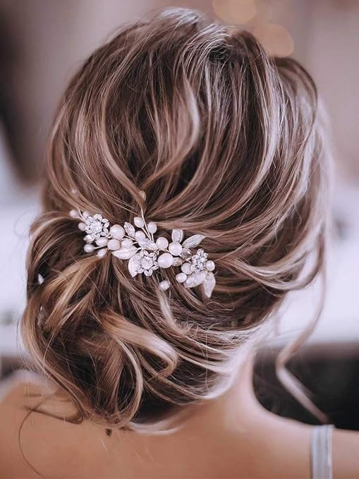 Gorais Noiva casamento cabelo videira pérola acessórios de cabelo folha para mulheres e meninas