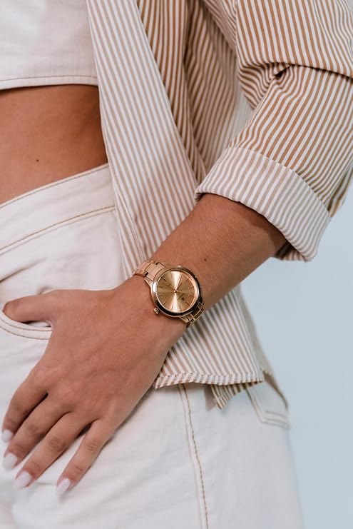 Relógio Feminino De Pulso Aço Inoxidável 36mm Vanglore Essence 3382b